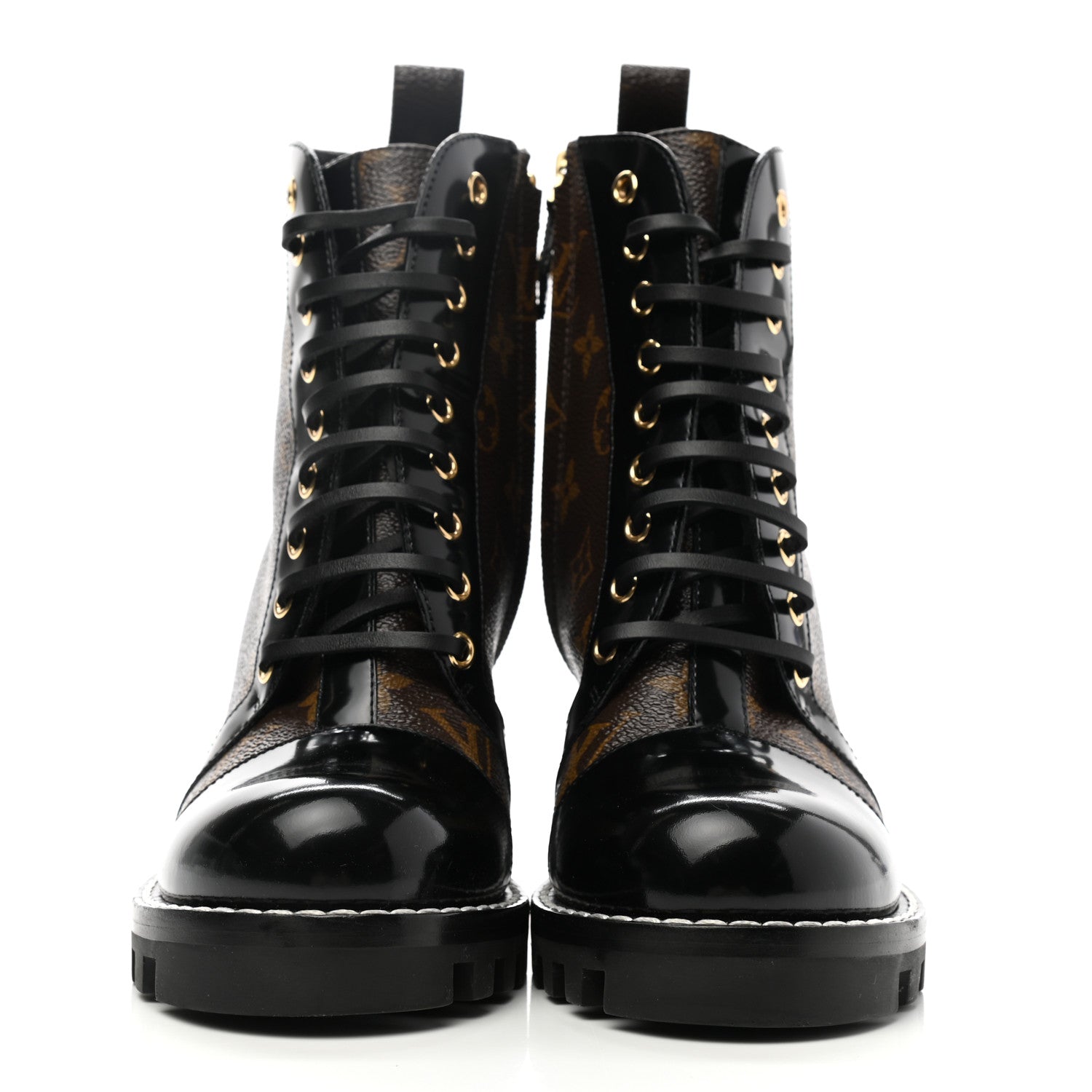 Louis Vuitton Patent Calfskin Monogram Star Trail Ankle Boots 38 Black 2 of 9
