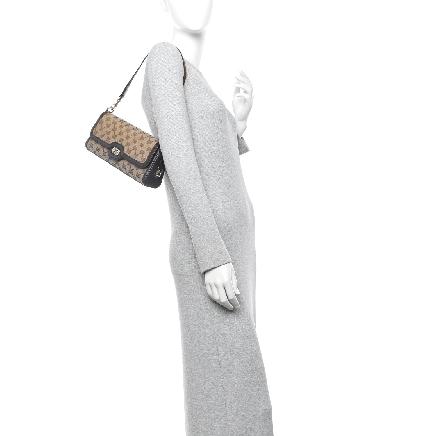 Gucci GG Monogram Small Luce Shoulder Bag Beige Ebony 2 of 10