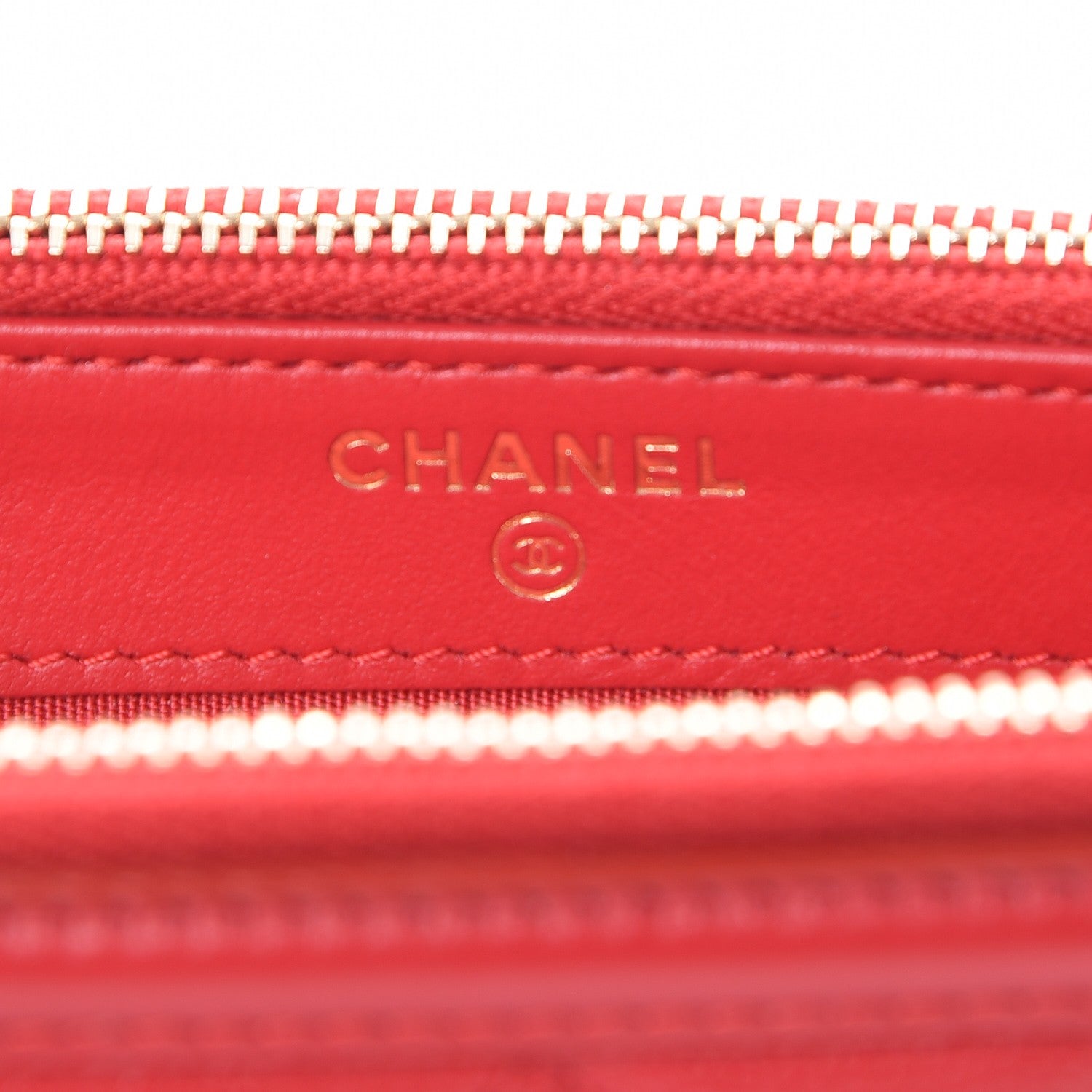 Chanel Caviar Quilted CC Filigree Clutch With Chain Red 6 of 9