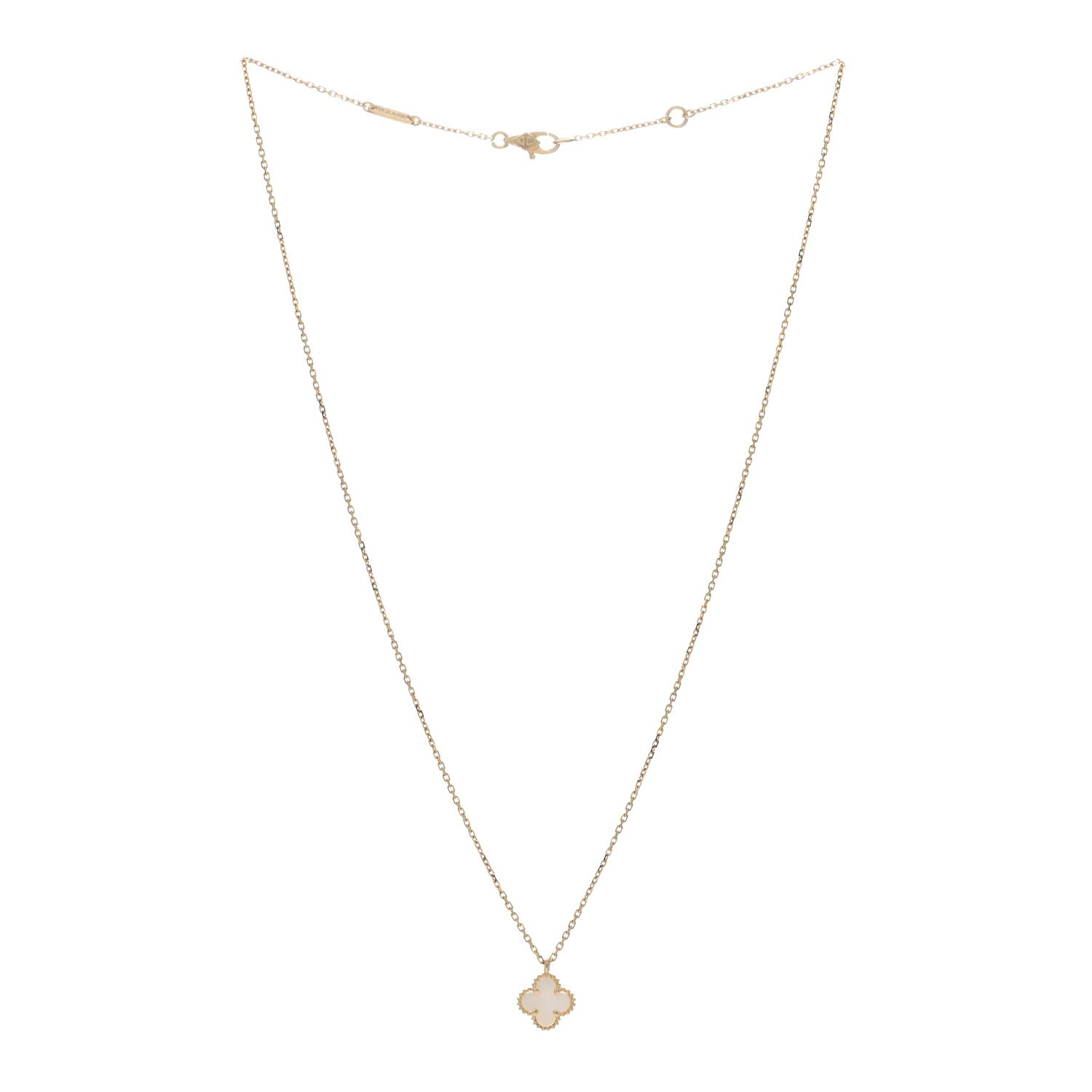 Van Cleef & Arpels VAN CLEEF & ARPELS 18K Yellow Gold Mother of Pearl Sweet Alhambra Pendant Necklace 3 of 5