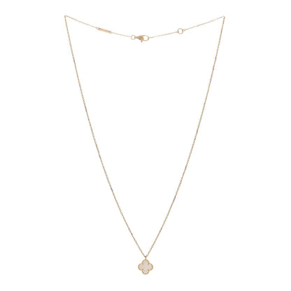 Van Cleef & Arpels VAN CLEEF & ARPELS 18K Yellow Gold Mother of Pearl Sweet Alhambra Pendant Necklace 3 of 5