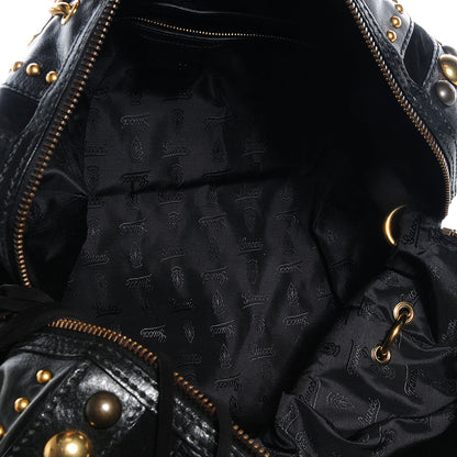 Gucci Leather Babouska Studded Large Boston Black 5 of 8