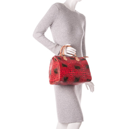 Louis Vuitton Monogram Kusama Town Speedy 30 Red 2 of 6