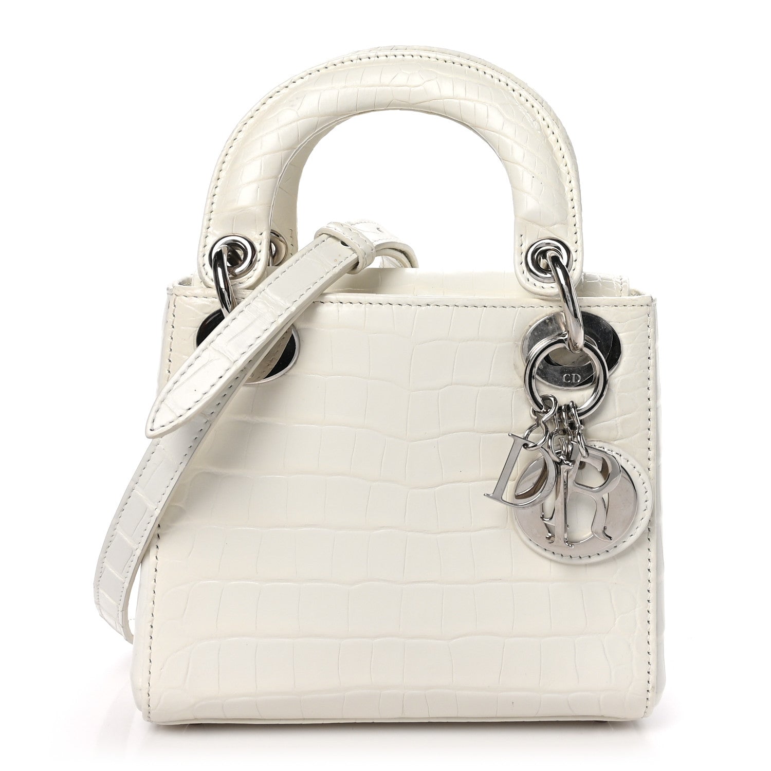 Christian Dior Alligator Mini Lady Dior White 1 of 10