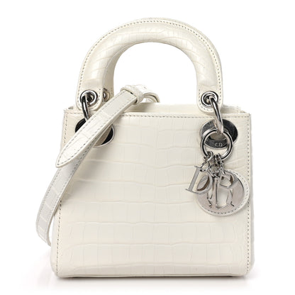 Christian Dior Alligator Mini Lady Dior White 1 of 10