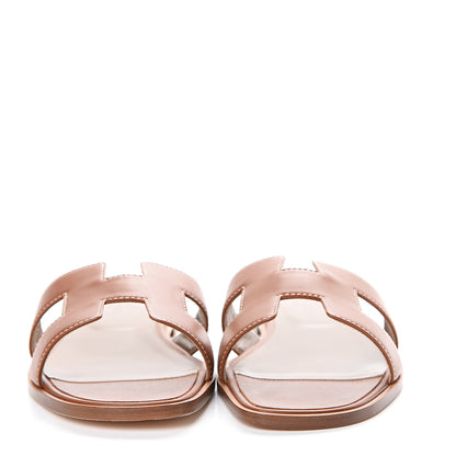 Hermes Box Calfskin Oran Sandals 40 Gold 2 of 8