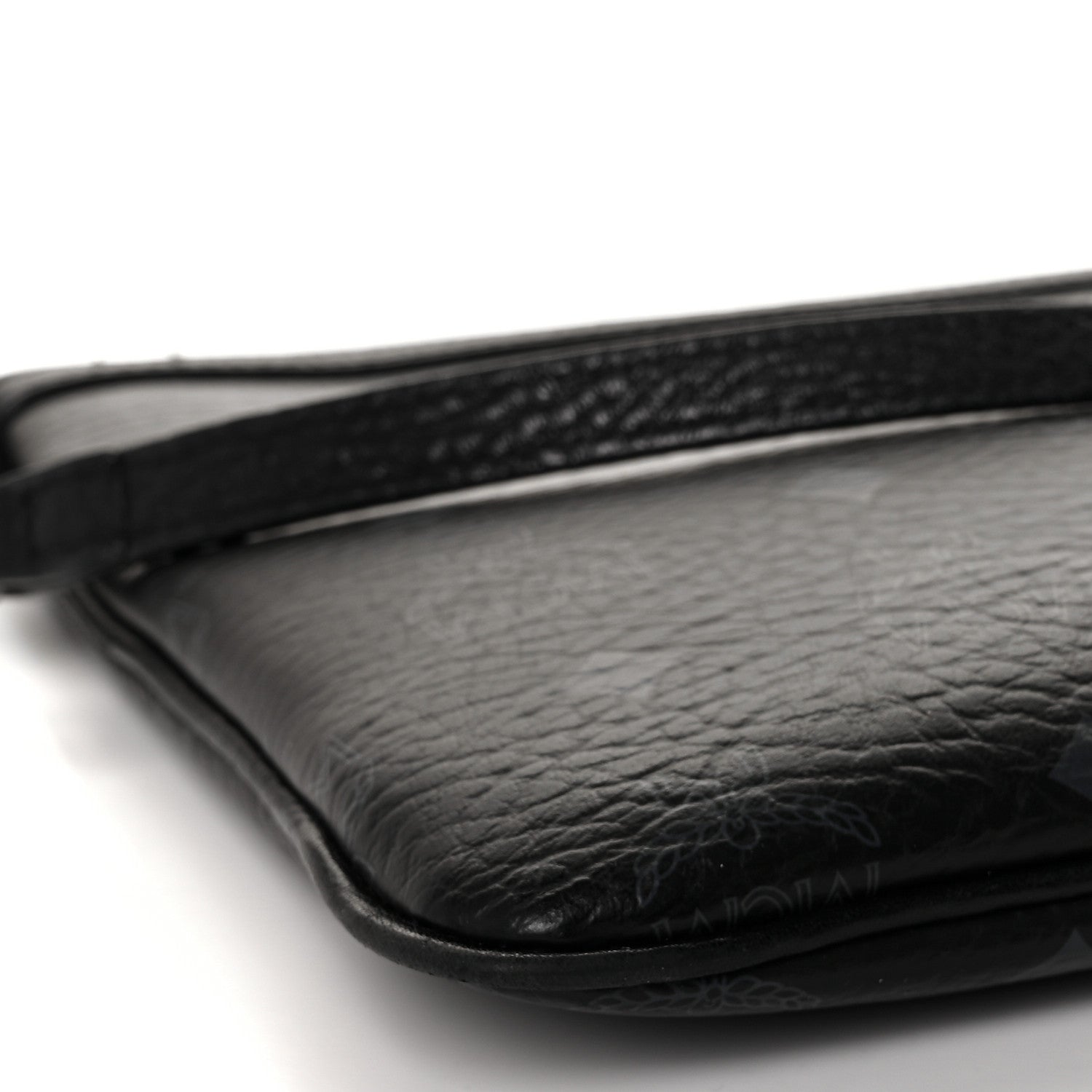 MCM Visetos Liz Shopper Tote Pouch Black 6 of 9