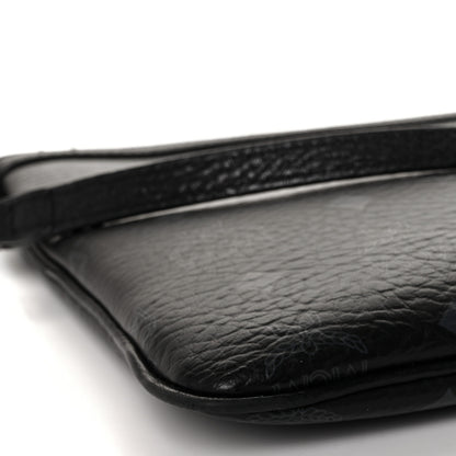 MCM Visetos Liz Shopper Tote Pouch Black 6 of 9
