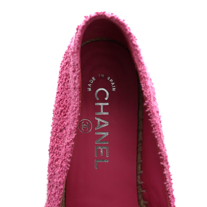 Chanel Fabric Grosgrain CC Espadrilles 38 Dark Pink Black 7 of 10