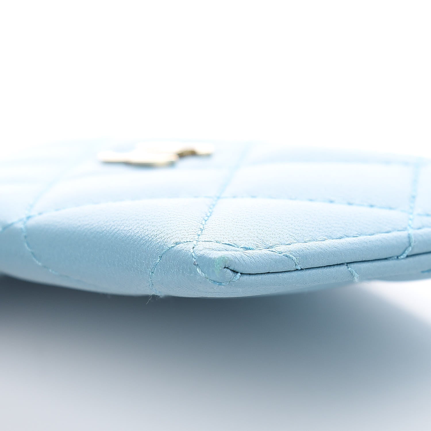 Chanel Lambskin Quilted Card Holder Light Blue 10 of 11