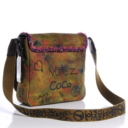 Chanel Washed Toile Graffiti On The Pavements Messenger Khaki Multicolor 3 of 9