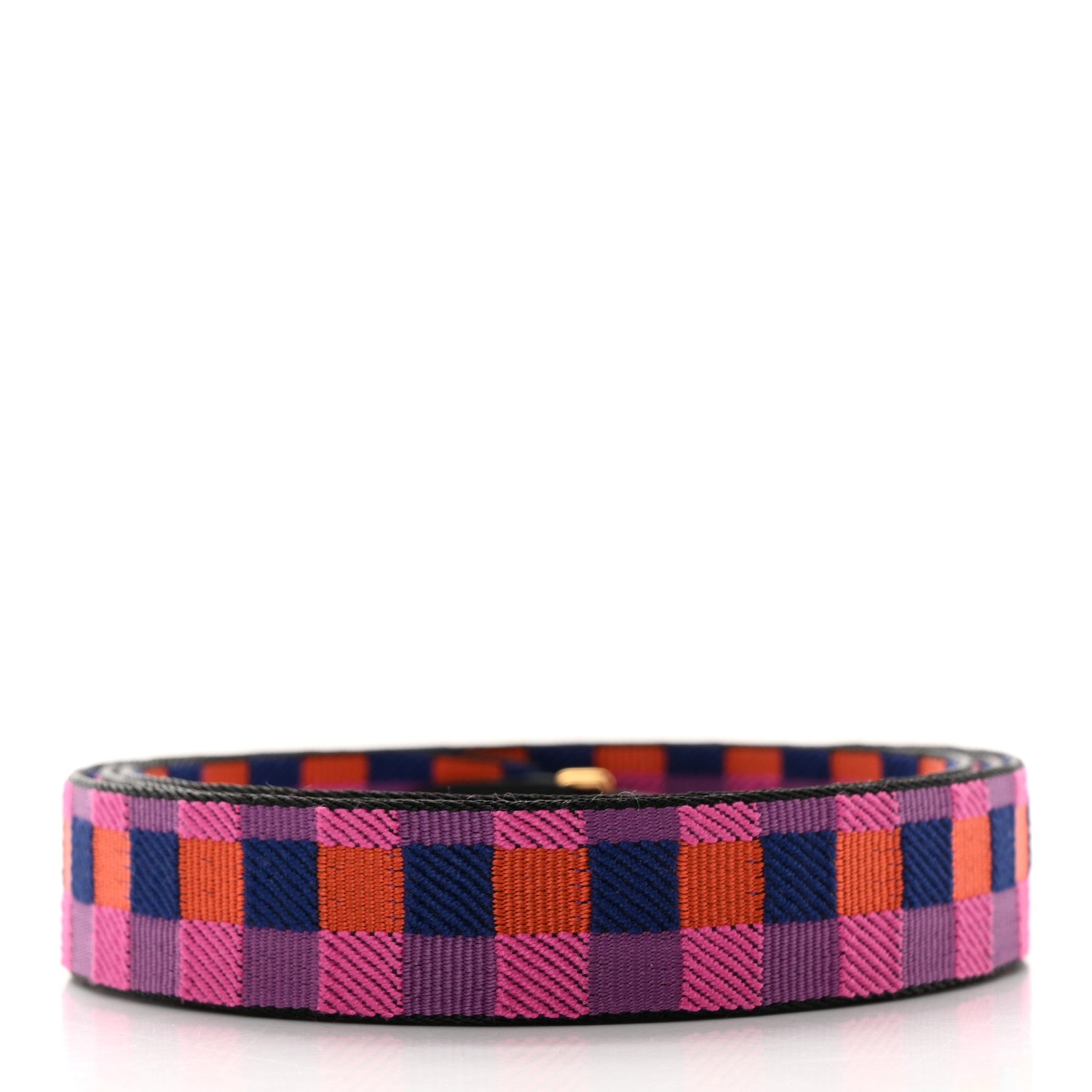 Hermes Toile Swift 25mm Maxi Quadrille Shoulder Strap Saphir Anemone Capucine Black 2 of 4