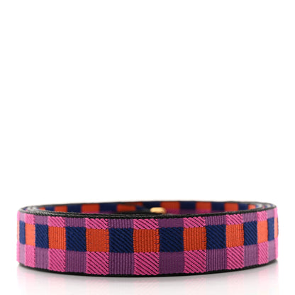 Hermes Toile Swift 25mm Maxi Quadrille Shoulder Strap Saphir Anemone Capucine Black 2 of 4