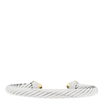 David Yurman Sterling Silver 14K Yellow Gold Citrine 7mm Cable Classics Bracelet 2 of 3