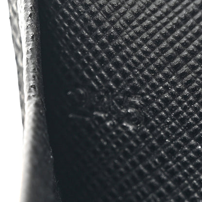 Prada Saffiano Triangle Card Holder Black 7 of 7