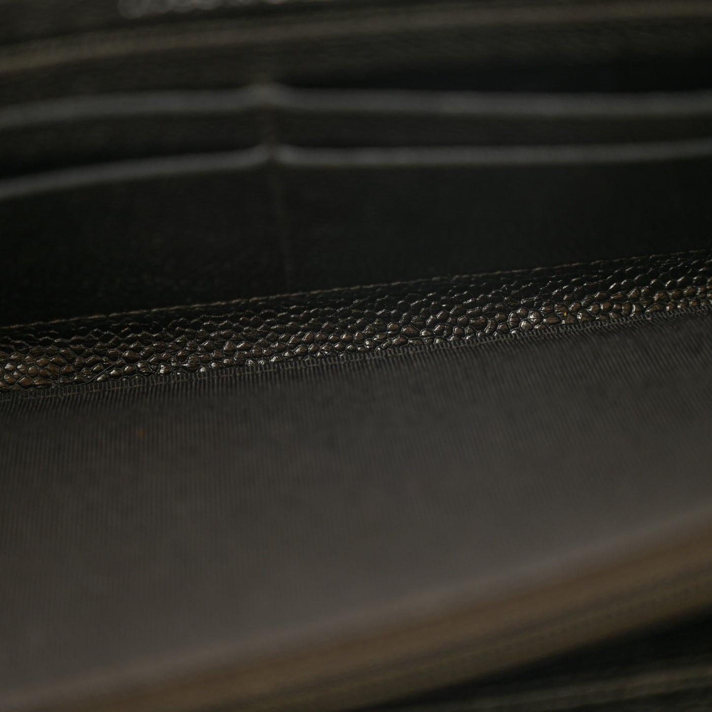 Metallic Caviar Quilted Large Gusset Zip Around Wallet Dark Charcoal
