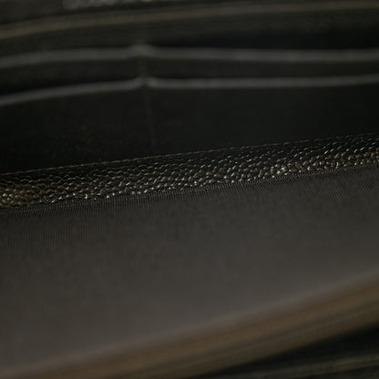 Chanel Metallic Caviar Quilted Large Gusset Zip Around Wallet Dark Charcoal 5 of 12