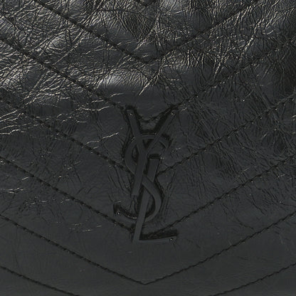 Saint Laurent Crinkled Calfskin Matelasse Monogram Medium Niki Shopper Tote Black 9 of 12