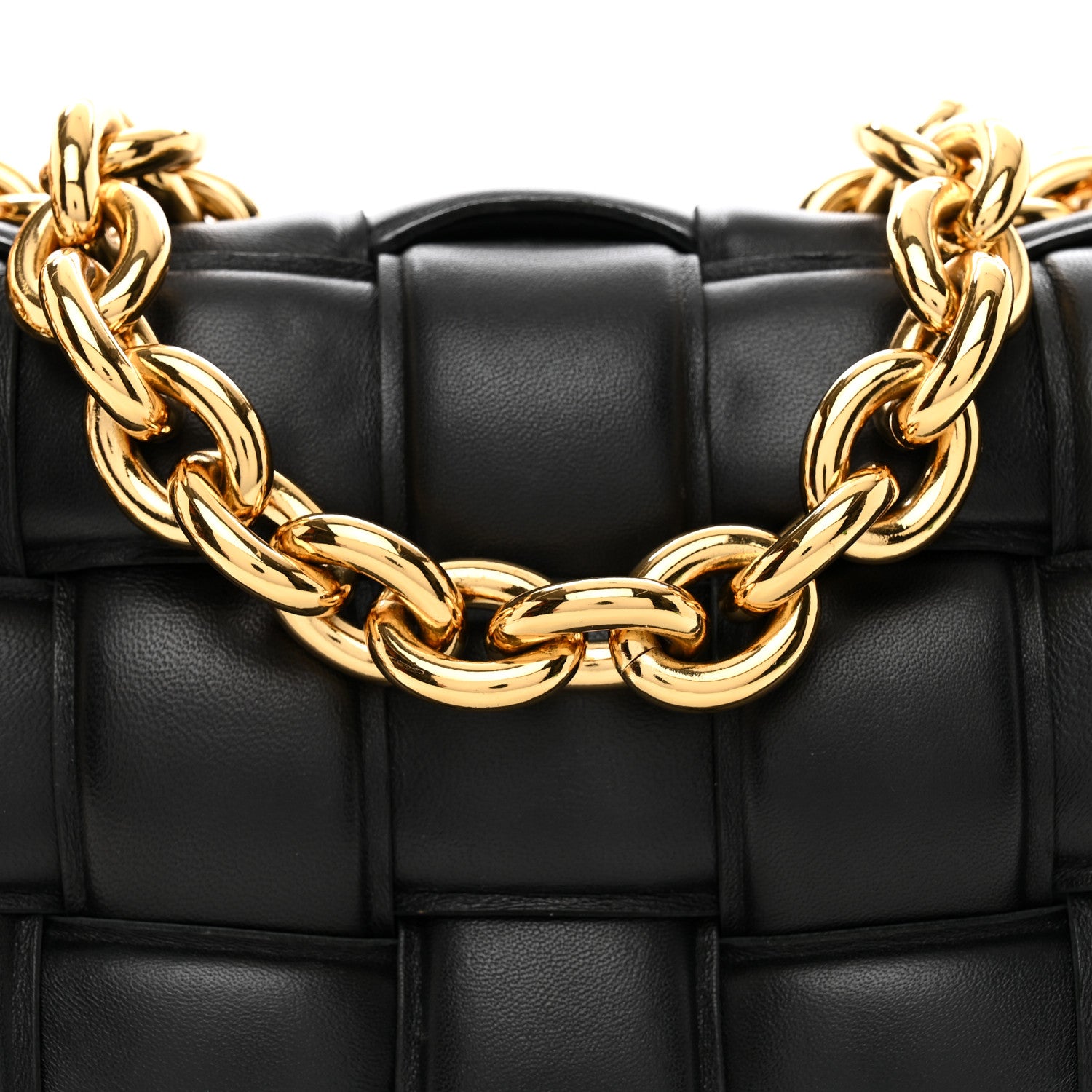Bottega Veneta Lambskin Maxi Intreccio Padded Chain Cassette Crossbody Bag Black 5 of 9