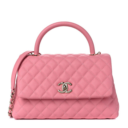 Chanel Caviar Quilted Small Coco Handle Flap Pink 1 of 12