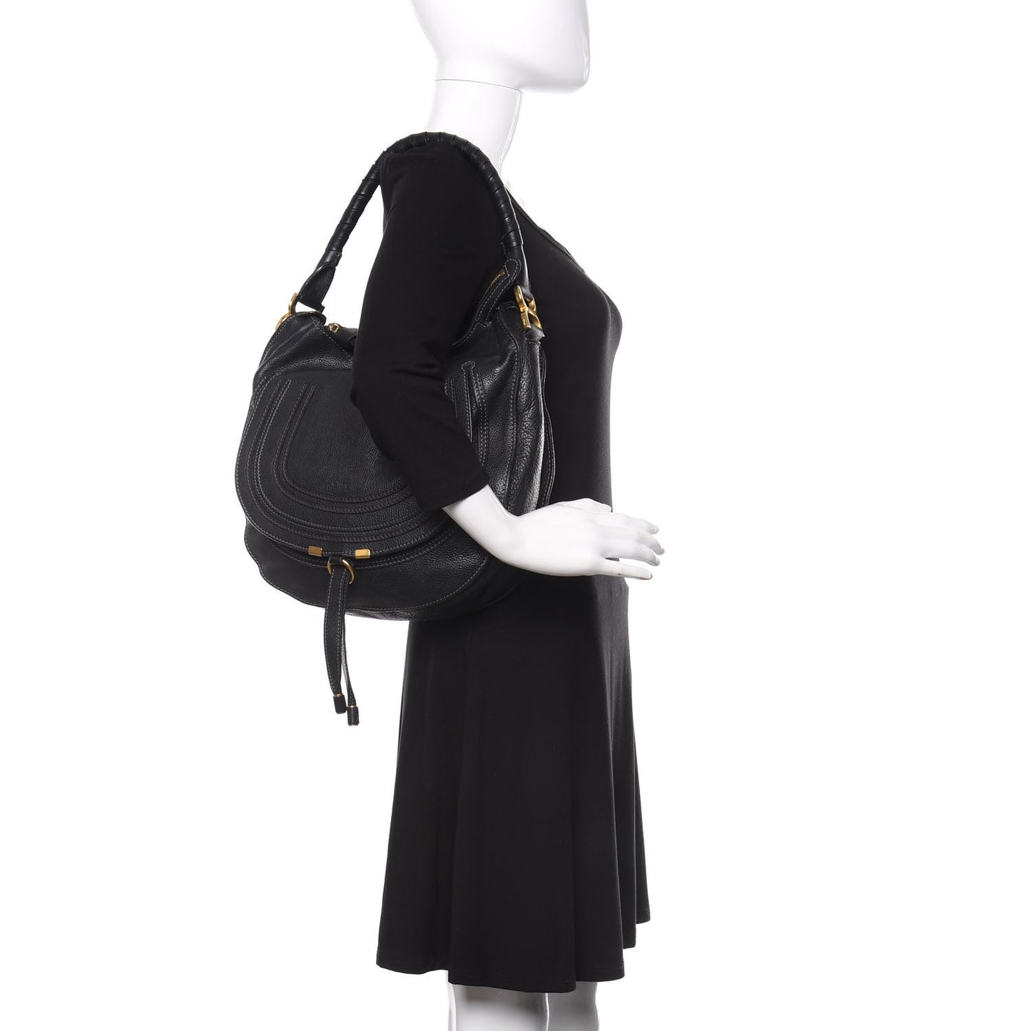 Calfskin Medium Marcie Hobo Black