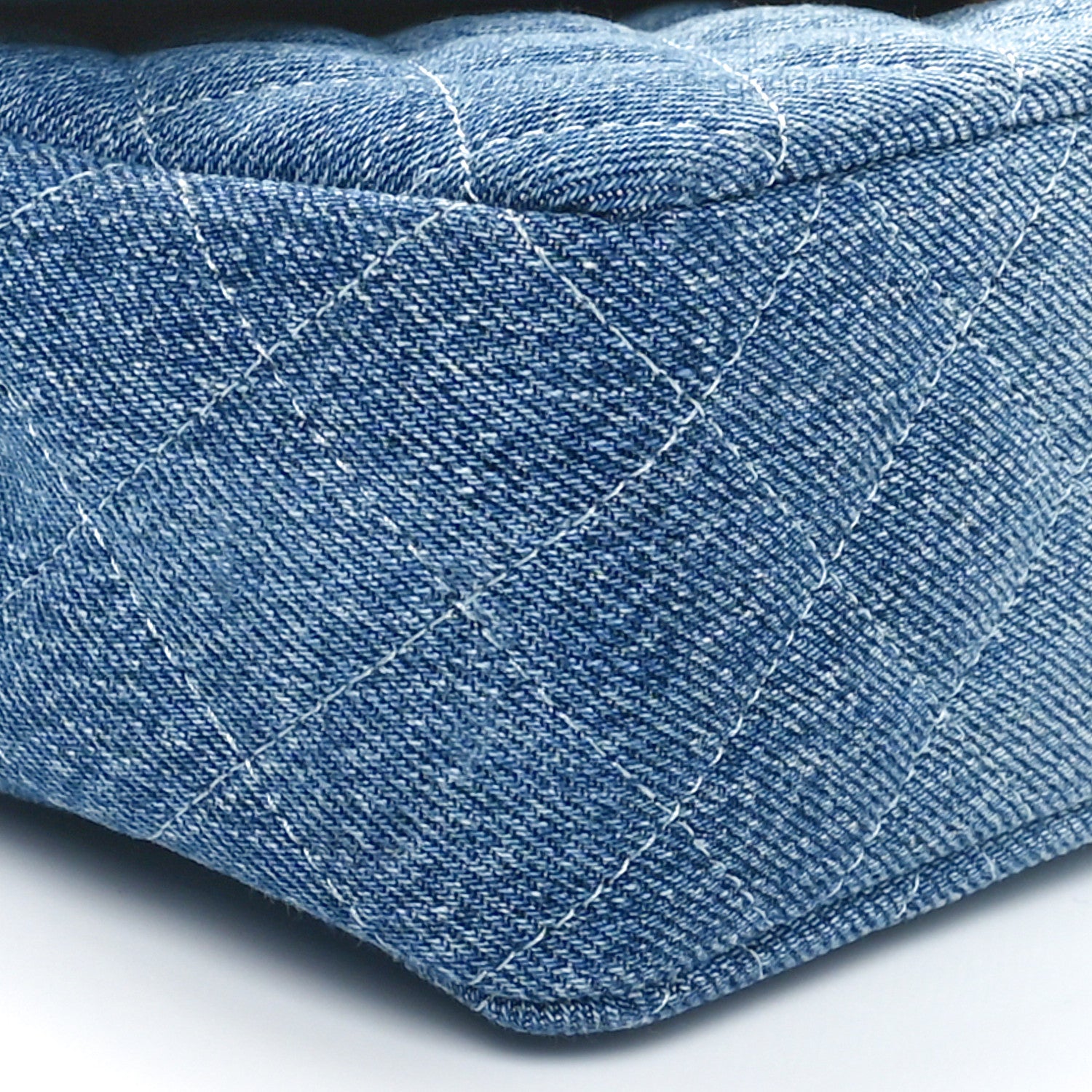 Chanel Washed Denim Quilted Mini Rectangular Flap Blue 9 of 11