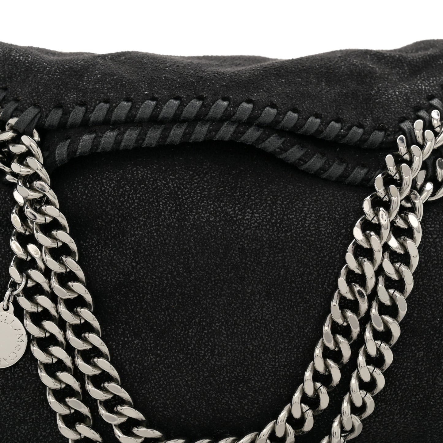 Shaggy Deer Mini Falabella Fold Over Tote Black