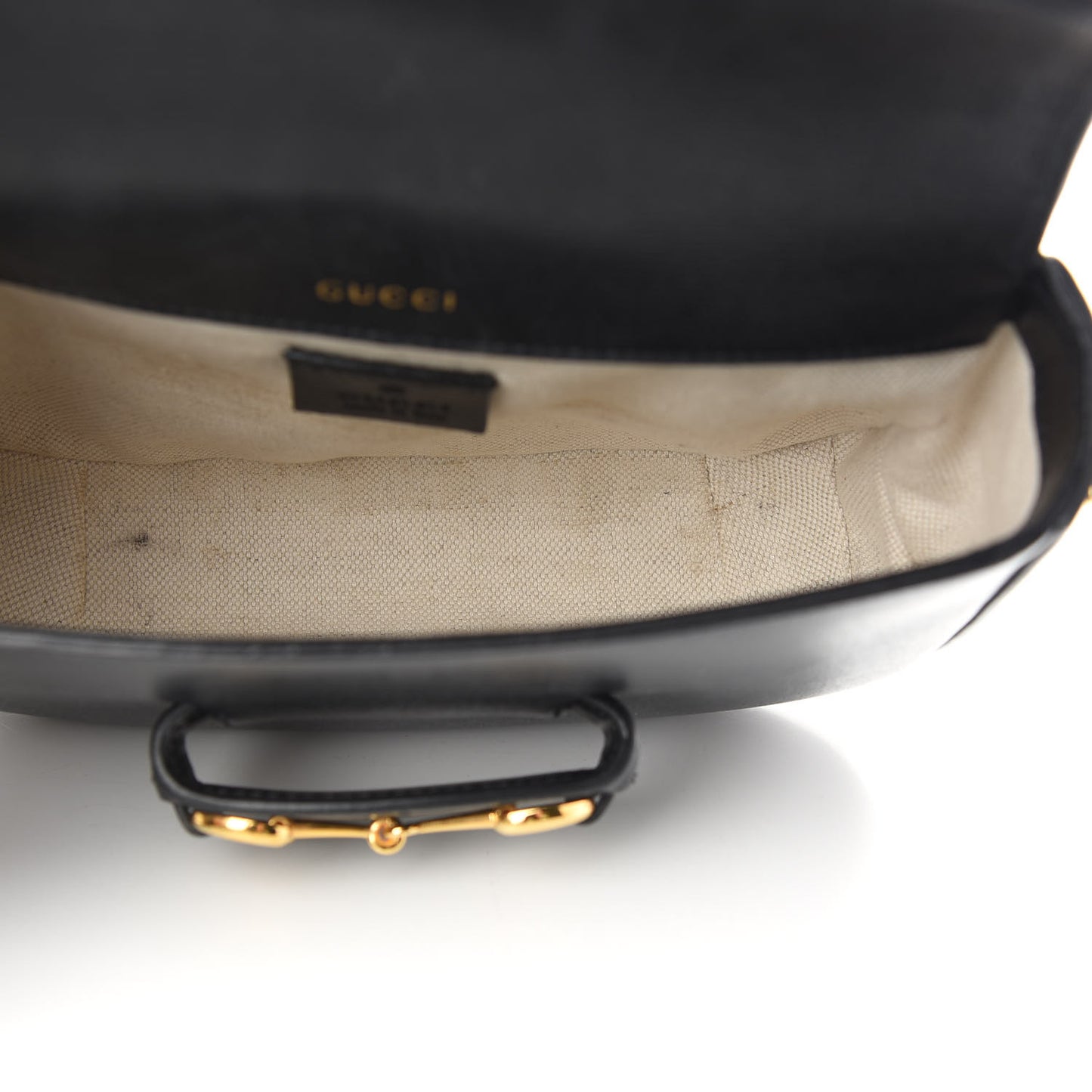 Azalea Calfskin Web Mini Horsebit 1955 Shoulder Bag Black