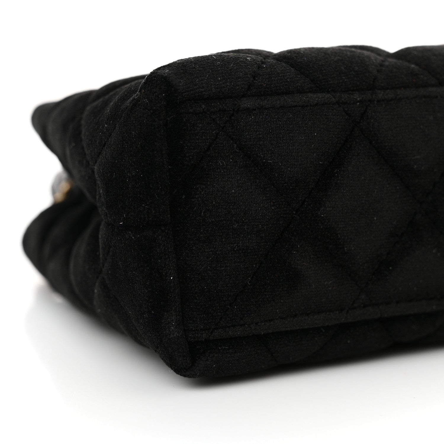 Chanel Velvet Quilted Nano Kelly Shopper Black 9 of 11