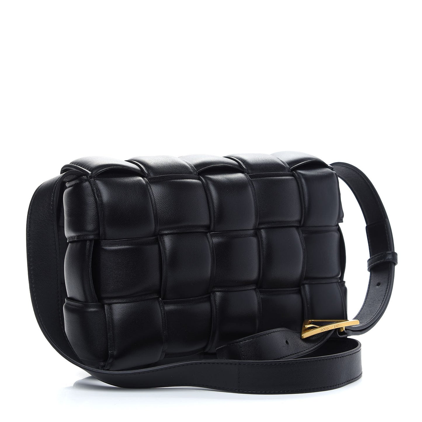 Nappa Maxi Intreccio Padded Cassette Crossbody Bag Black