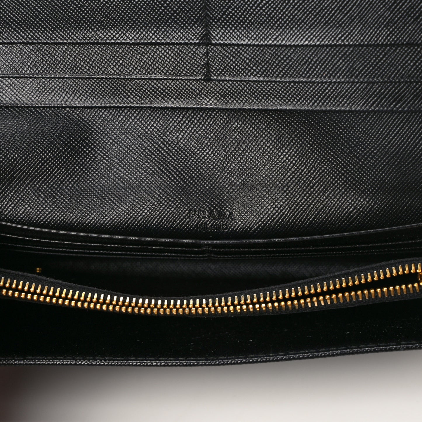 Saffiano Metal Continental Flap Wallet Black