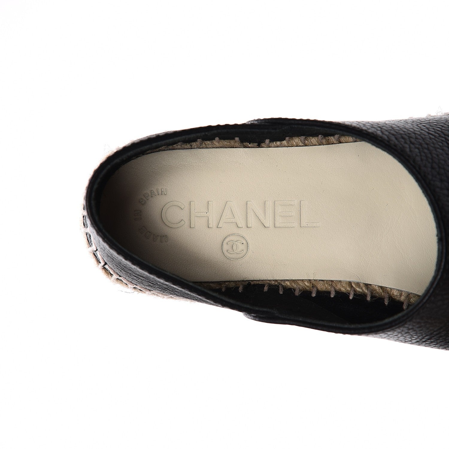 Chanel Grained Calfskin CC Espadrilles 35 Black 7 of 9