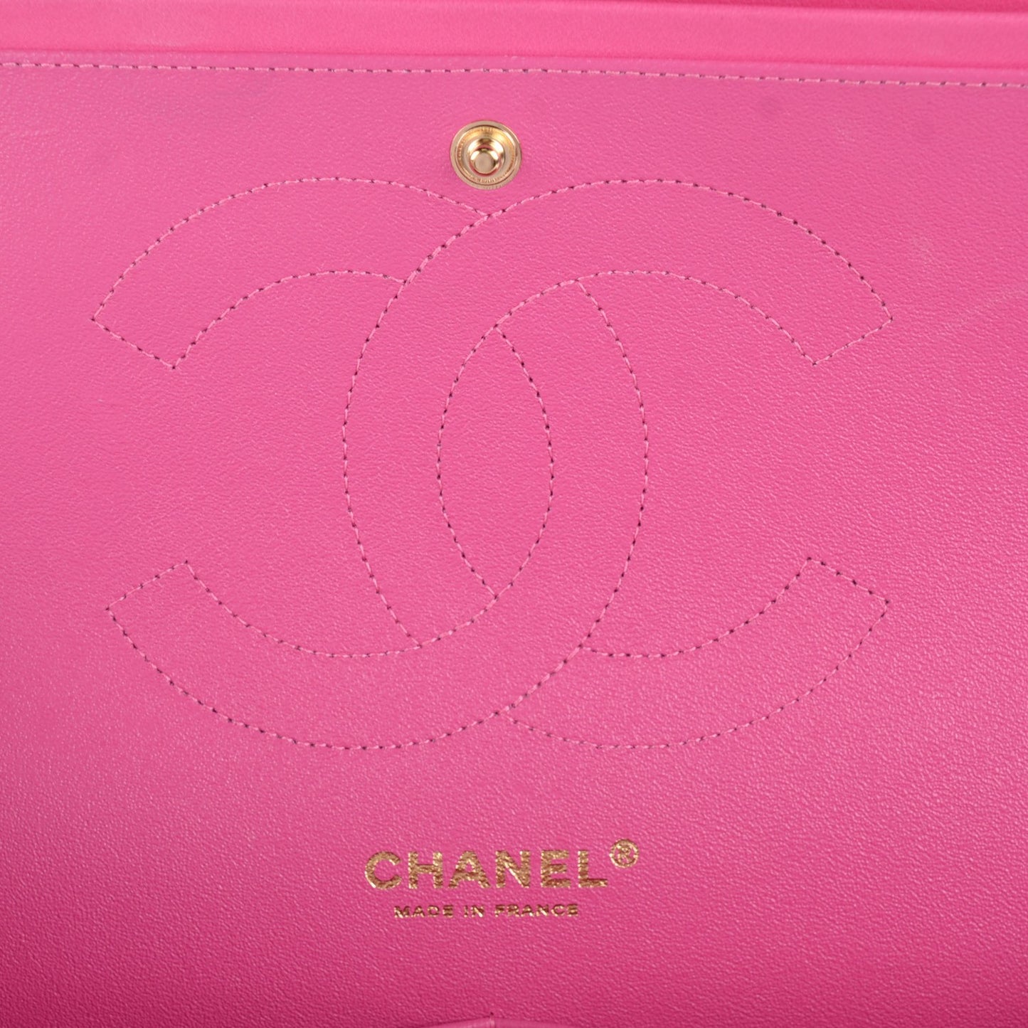 Lambskin Chevron Jumbo Double Flap Dark Pink