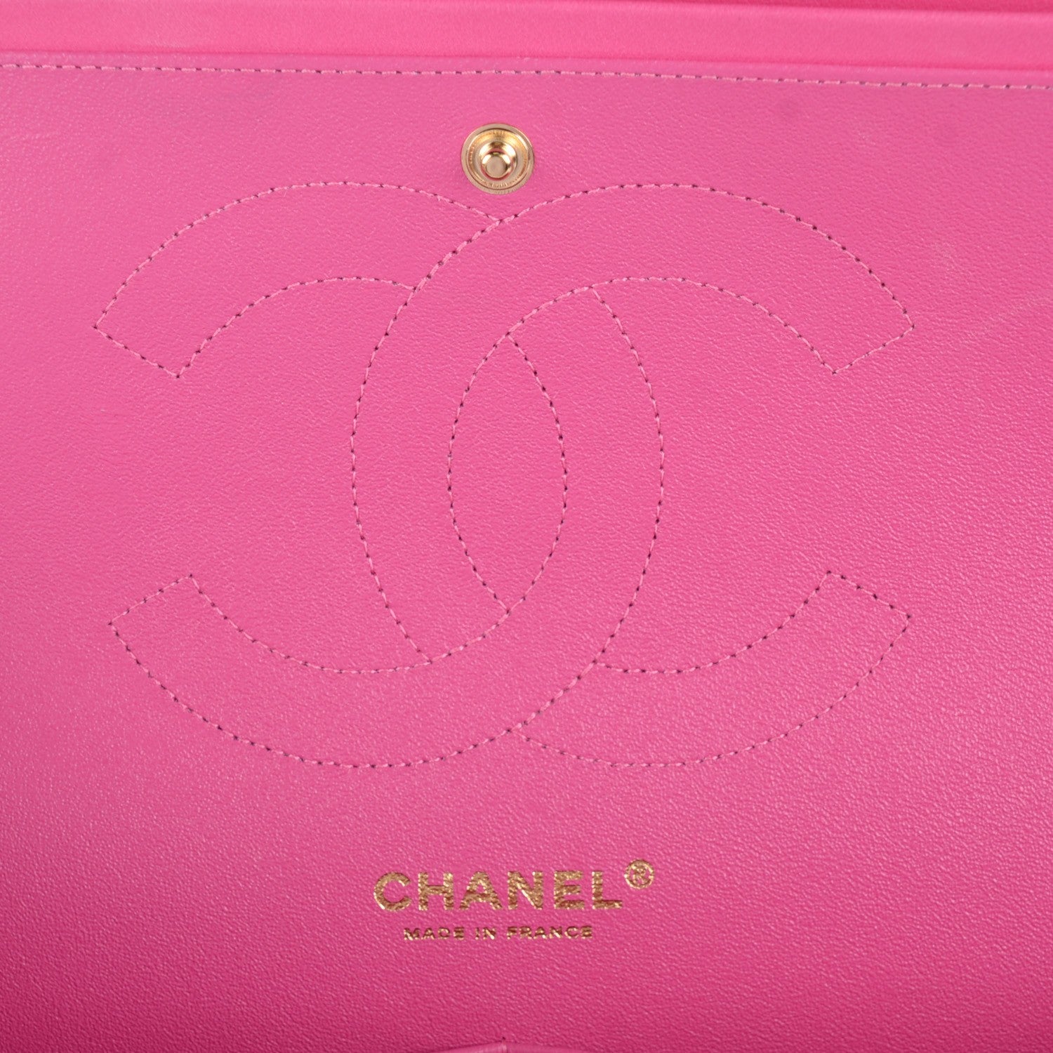 Chanel Lambskin Chevron Jumbo Double Flap Dark Pink 7 of 9