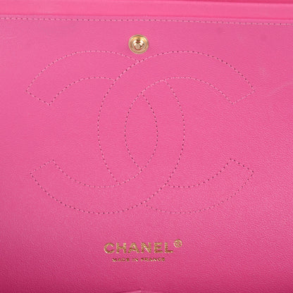 Chanel Lambskin Chevron Jumbo Double Flap Dark Pink 7 of 9