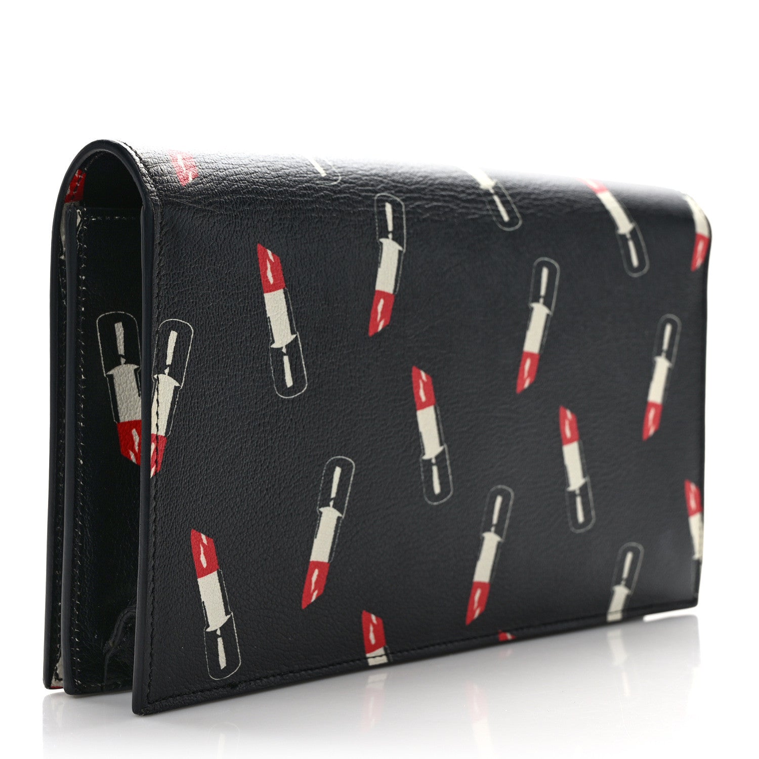 Saint Laurent Calfskin Lipstick Print Classic Monogram Kate Clutch Black 3 of 6