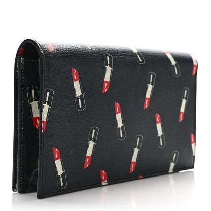 Saint Laurent Calfskin Lipstick Print Classic Monogram Kate Clutch Black 3 of 6