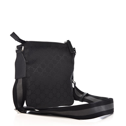 Gucci Nylon Monogram Mini Flat Messenger Bag Black 3 of 10