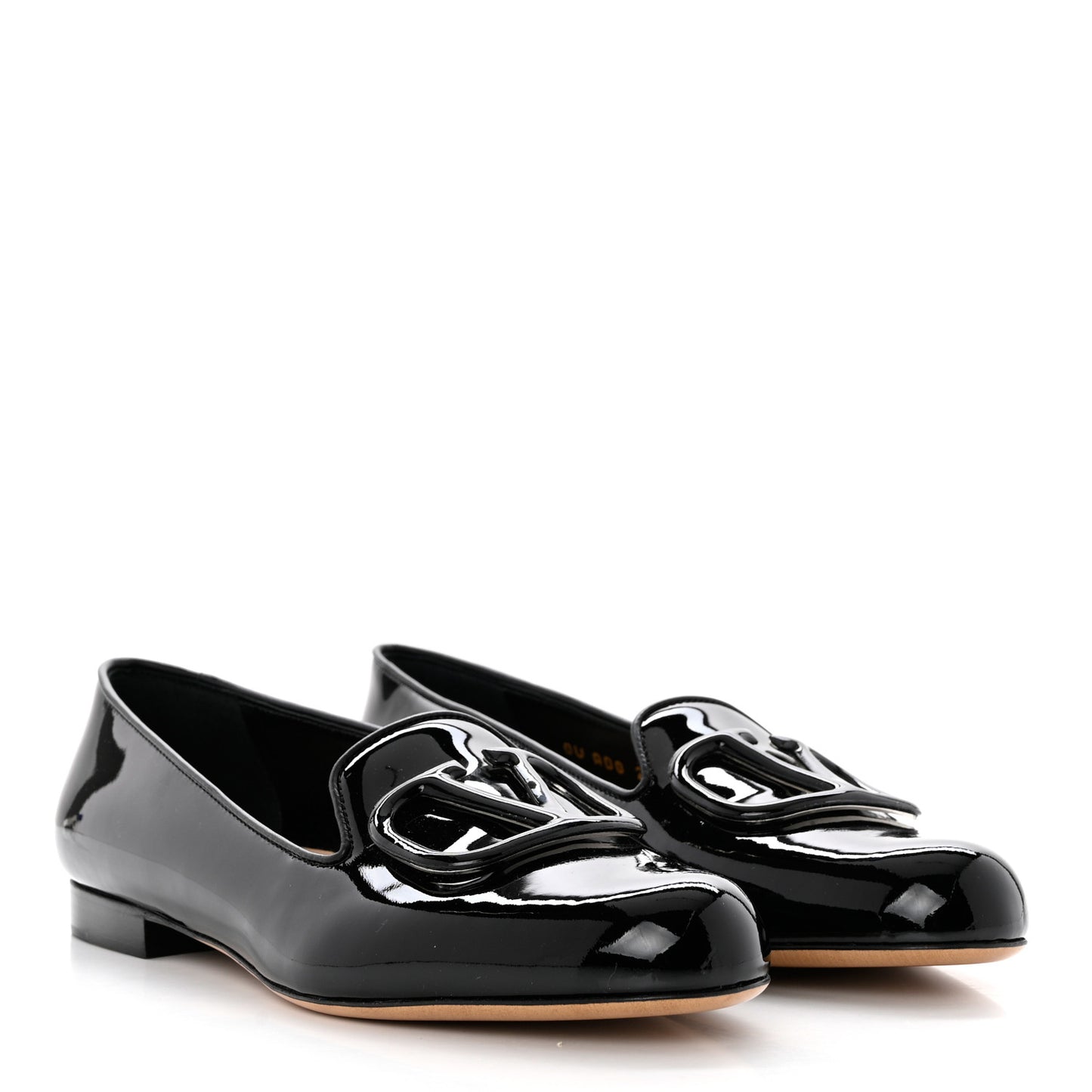 Patent Vlogo Loafer Flats 37 Black