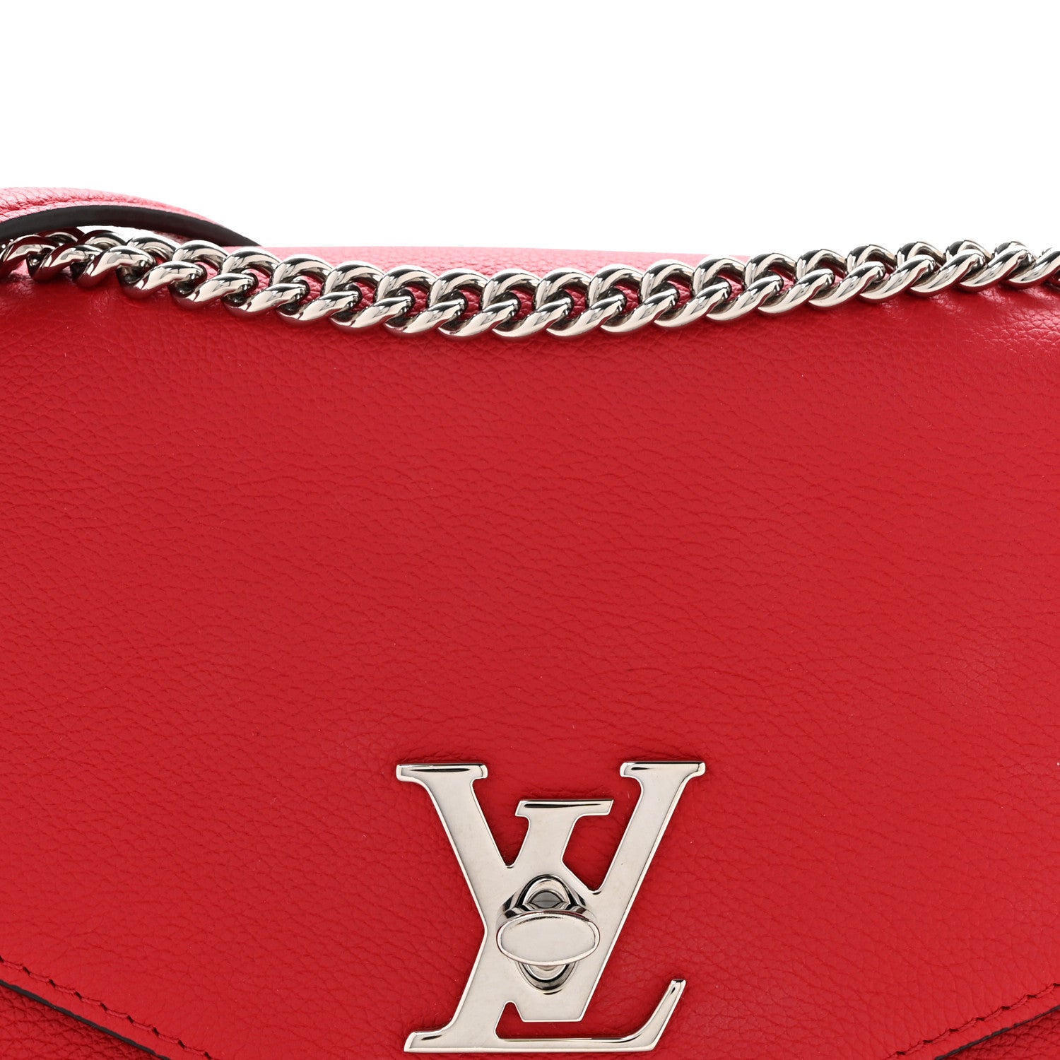Louis Vuitton Soft Calfskin Mylockme Chain Bag BB Rubis 8 of 13