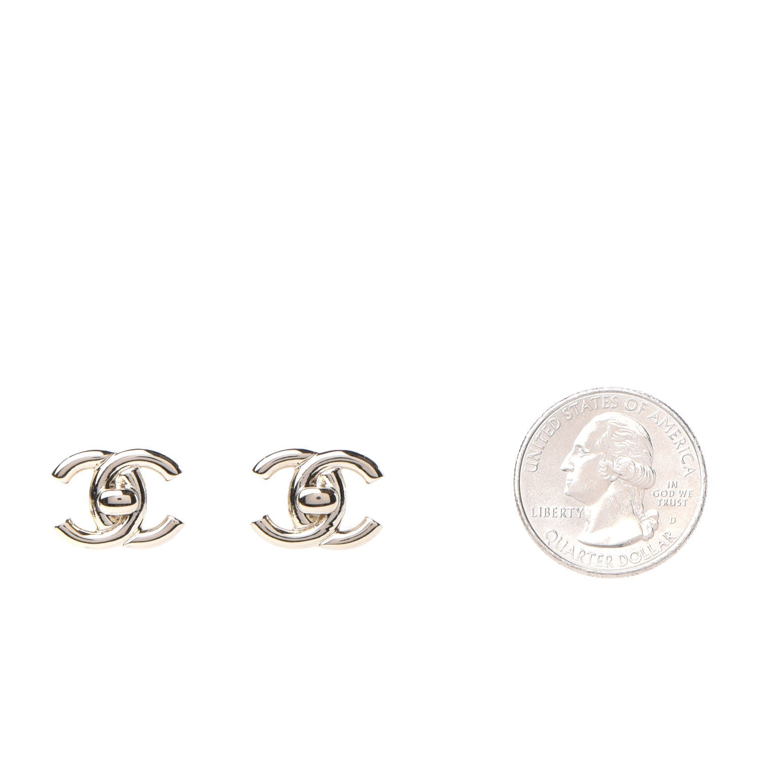 Chanel CC Turnlock Earrings Gold 2 of 5