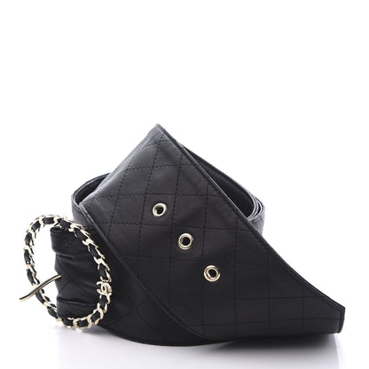 Chanel Lambskin Stitched Chain Belt 80 34 Black 3 of 7