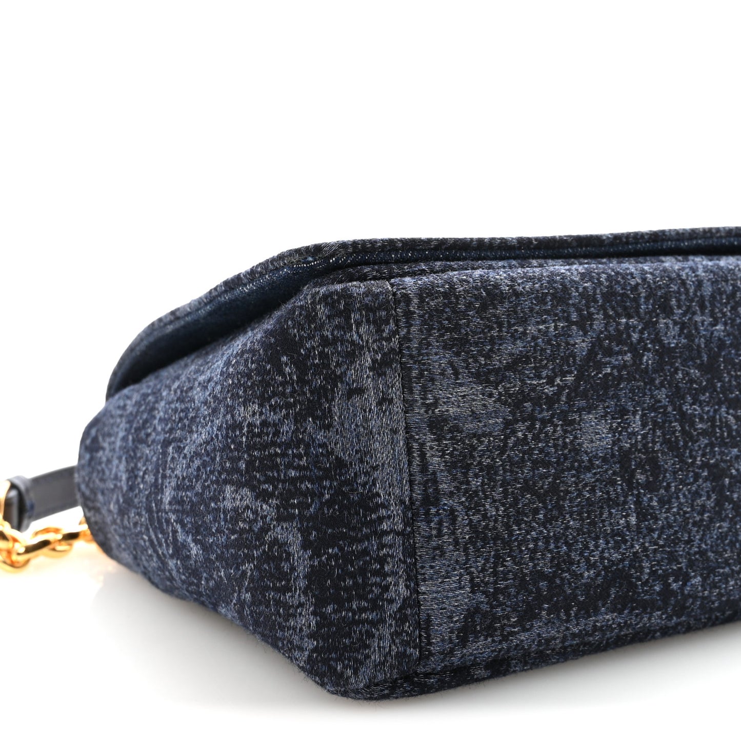 Denim Brocart Print Medium Caro Bag Blue