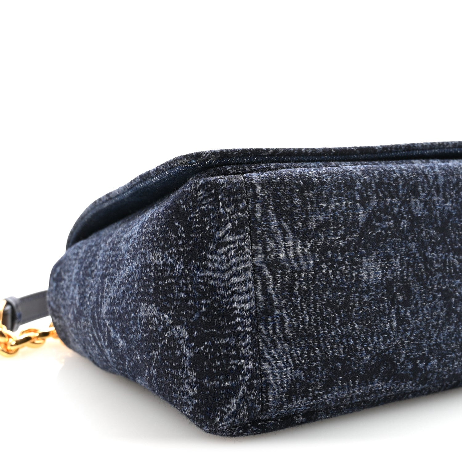 Christian Dior Denim Brocart Print Medium Caro Bag Blue 9 of 10