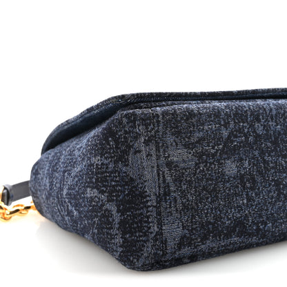 Christian Dior Denim Brocart Print Medium Caro Bag Blue 9 of 10