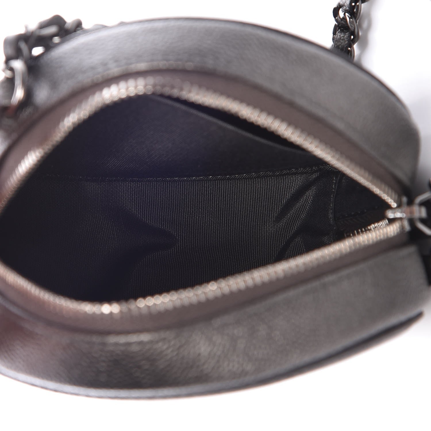 Chanel Metallic Caviar Quilted Round Filigree Crossbody Dark Silver 5 of 7