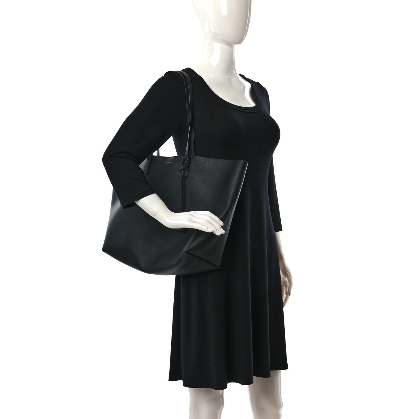 Calfskin Large Shopping Tote Black
