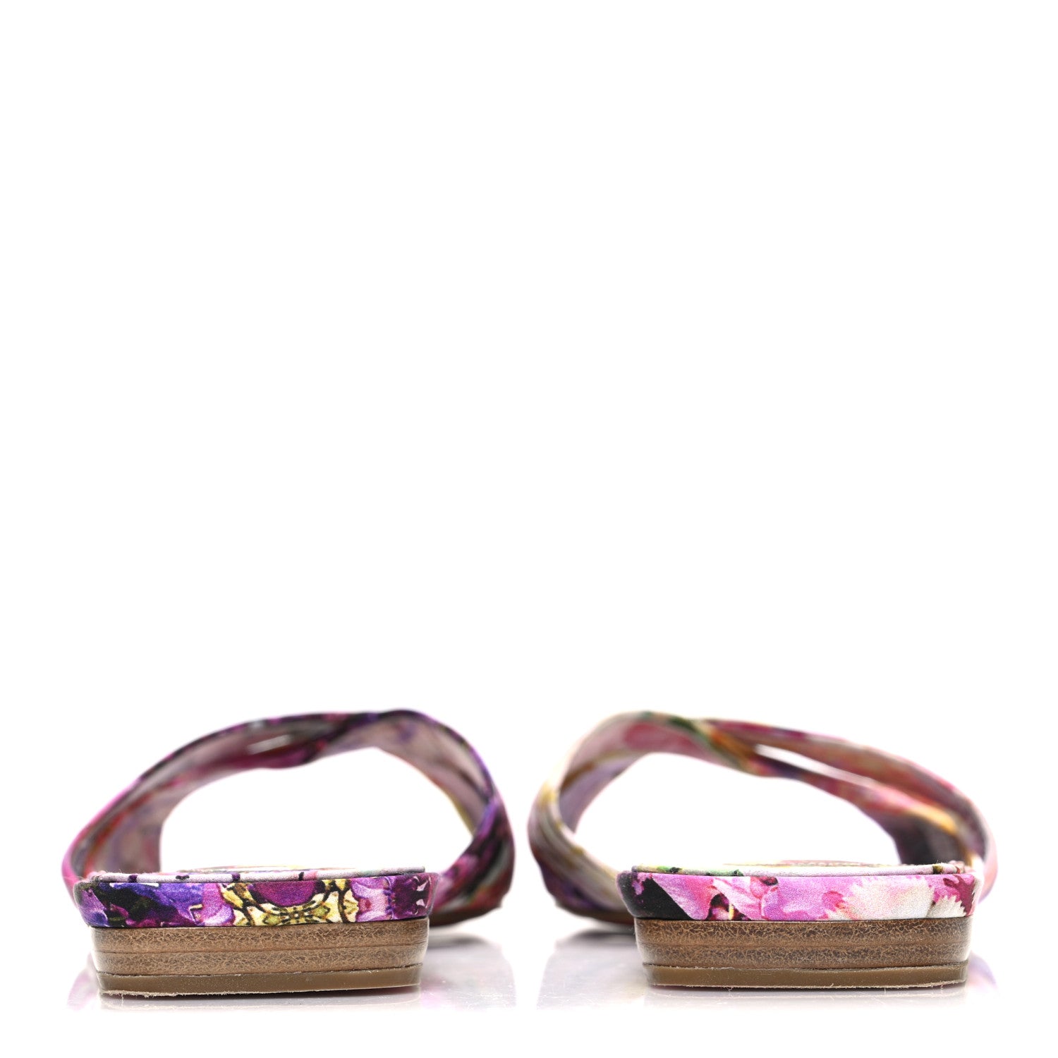 Christian Louboutin Crepe Satin Celebration Print Nicol Is Back Flat Sandals 39  Multicolor 6 of 10