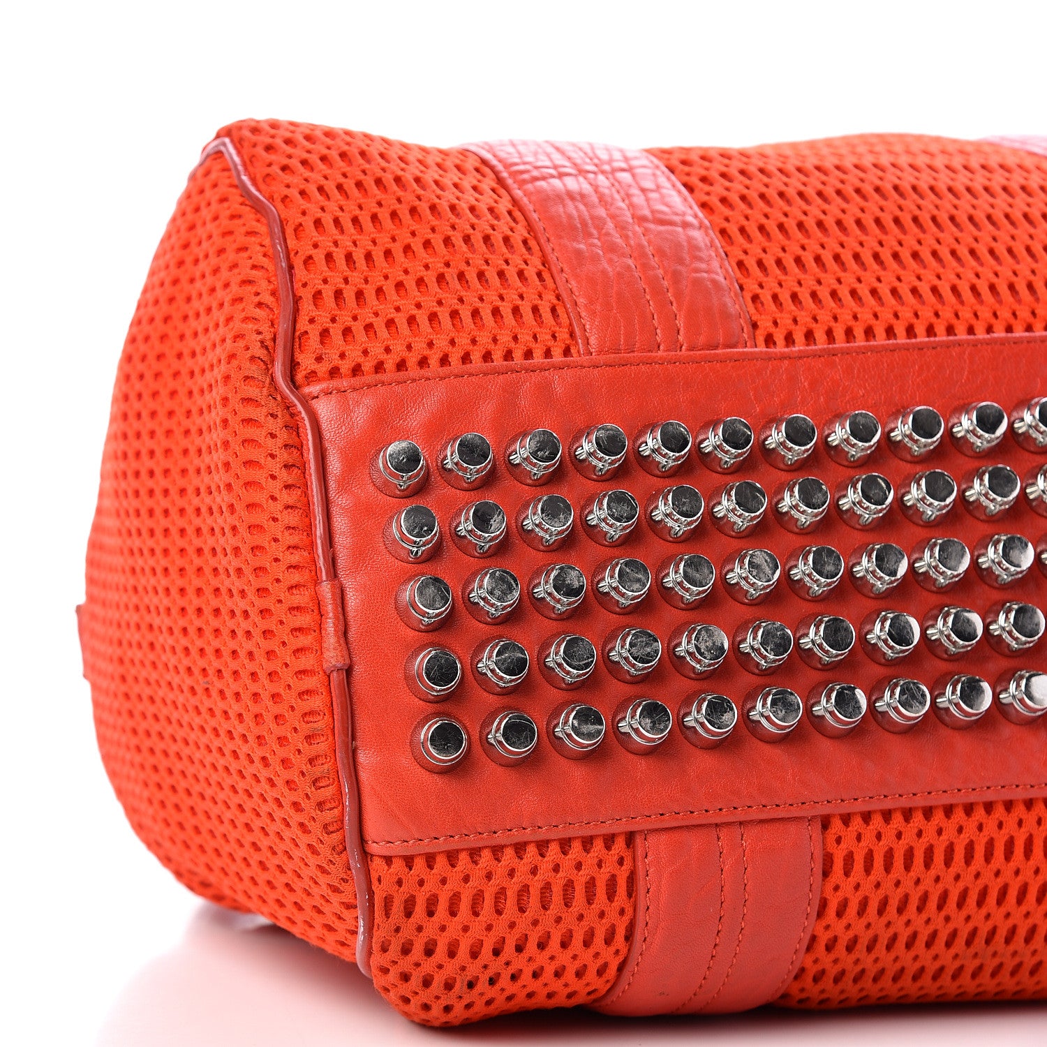 Alexander Wang Pebbled Lambskin Woven Rocco Red Silver Hardware 7 of 11