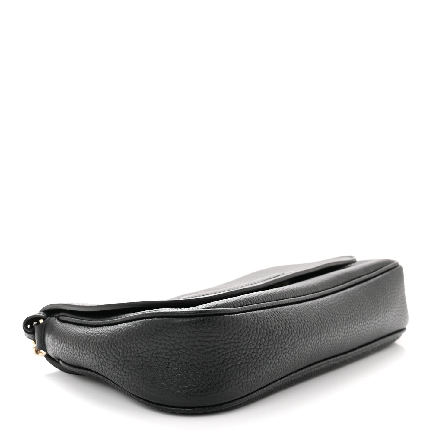 Pebbled Calfskin Medium Soho Flap Crossbody Black